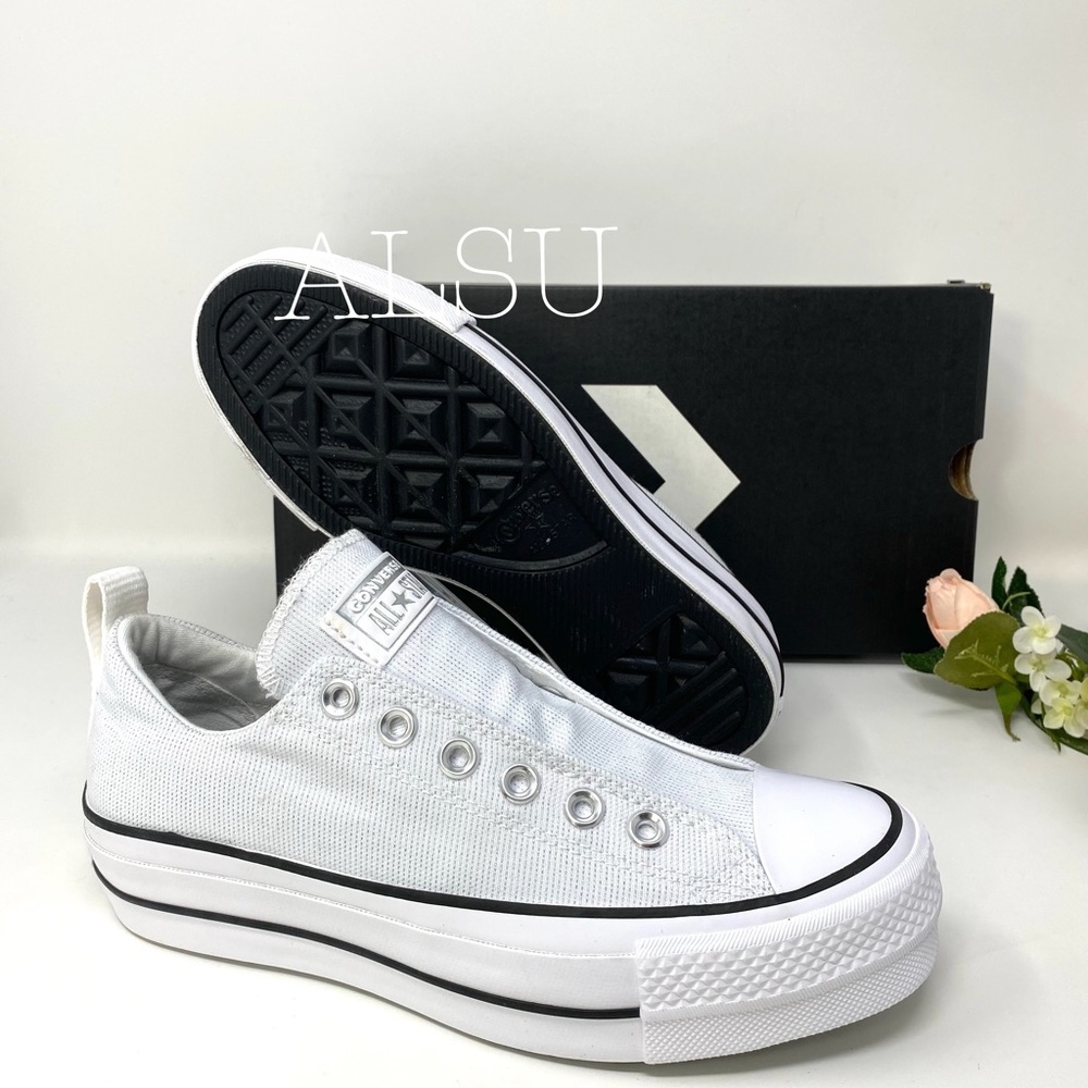 Converse Ctas Lift Slip White Lurex Women Platform - Picture 3 of 8